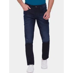 Being Human Men Blue Regular Fit Low Distress Heavy Fade Jeans-picture-11