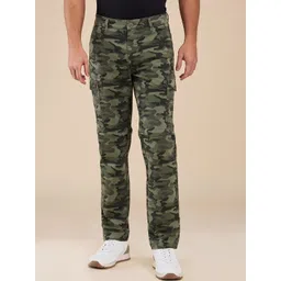 Being Human Men Camouflage Printed Classic Cargos Trousers-picture-28