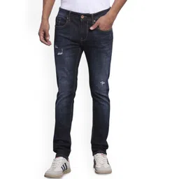 Being Human Men Classic Slim Fit Mildly Distressed Light Fade Stretchable Jeans-picture-34