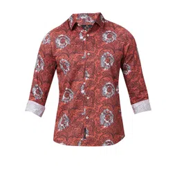 Being Human Men Classic Slim Fit Spread Collar Ethnic Motifs Printed Cotton Casual Shirt-picture-40