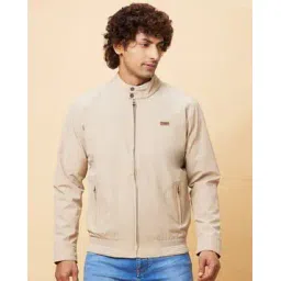 being human Men Colourblock Zip-Front Bomber Jacket-picture-14
