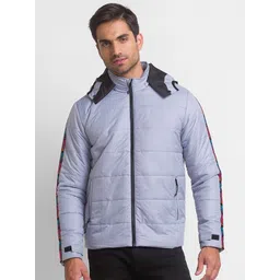 Being Human Men Grey Washed Striped Parka Jacket-picture-10