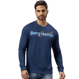 Being Human Men Navy Blue Printed Sweatshirt-picture-17