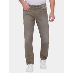 Being Human Men Olive Green Regular Fit Light Fade Jeans-picture-12