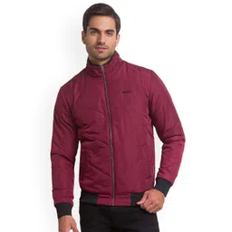 Being Human Men Red Striped Longline Padded Jacket-picture-29