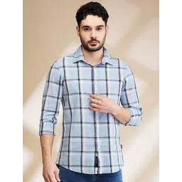 Being Human Men Slim Fit Windowpane Checks Opaque Checked Casual Shirt-picture-41