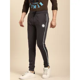 Being Human Men Solid Mid-Rise Joggers With Striped Detail-picture-18