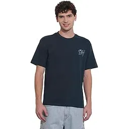 being human Men's Blue Printed Half Sleeve Crew Neck T-Shirt (Blue - S)-picture-14