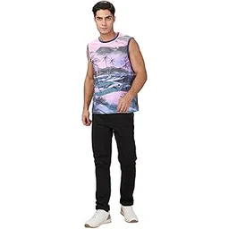 being human Mens Graphic White Sleeveless Shirt-picture-31