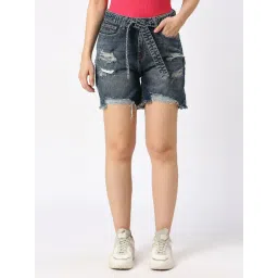 Being Human Mid Blue Denim Shorts-picture-42