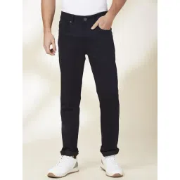 Being Human Navy Blue Blended Slim Fit Solid Jeans-picture-25