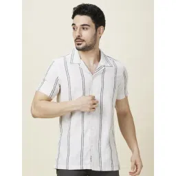 Being Human Off White Cotton Regular Fit Stripes Shirt-picture-12