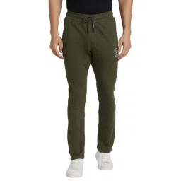 Being Human Olive Green Cotton Regular Fit Printed Trackpants-picture-42