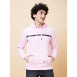 Being Human Pink Regular Fit Striped Hooded Sweatshirt-picture-17
