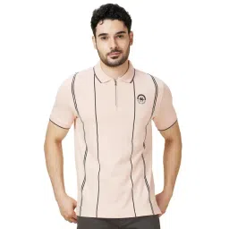 Being Human Pink Regular Fit Striped Polo T-Shirt-picture-37