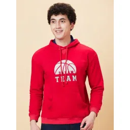 Being Human Red Regular Fit Printed Hooded Sweatshirt-picture-15