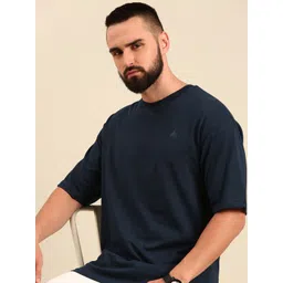 Being Human Solid Drop-Shoulder Sleeves Pure Cotton Applique T-shirt-picture-38