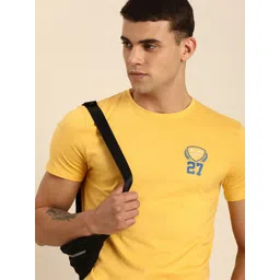 Being Human Solid With Minimal Print Pure Cotton Casual T-shirt-picture-19