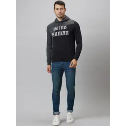 Being Human Typography Printed Hooded Long Sleeve Pullover Sweatshirt image 3