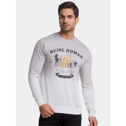 Being Human White Cotton Regular Fit Printed Sweatshirts-picture-21