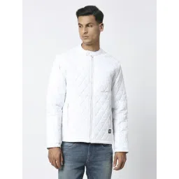 Being Human White Oversized Self Pattern Biker Jackets-picture-28