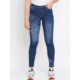 Being Human Women Blue Solid Skinny Fit Heavy Fade Jeans-picture-45