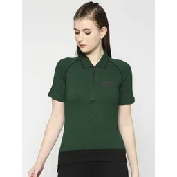 Being Human Women Solid Polo Collar Cotton Slim Fit T-shirt-picture-28