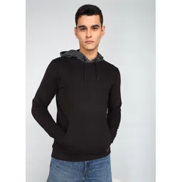 being human Men Full Sleeve Solid Hooded Sweatshirt image 1