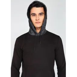 being human Men Full Sleeve Solid Hooded Sweatshirt image 5