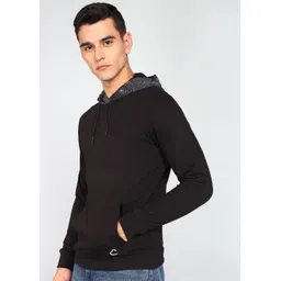 being human Men Full Sleeve Solid Hooded Sweatshirt image 3
