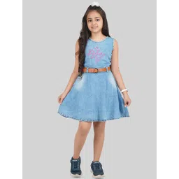 BEING NAUGHTY Floral Print Denim A-Line Dress-picture-35