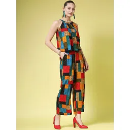 BEING NAUGHTY Geometric Printed Halter Neck Sleeveless Top & Palazzo-picture-14