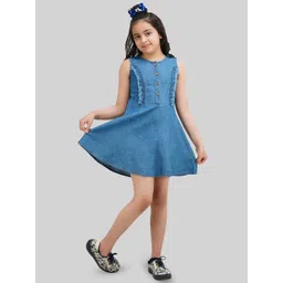 BEING NAUGHTY Girls Round Neck Cotton A-Line Above Knee Dress-picture-20