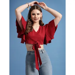 BEING NAUGHTY Women Kimono Sleeve Blouson Crop Top-picture-10