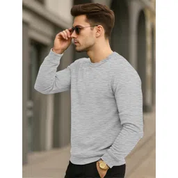 BEING WANTED Men Grey Cotton Casual Sweatshirt image 3