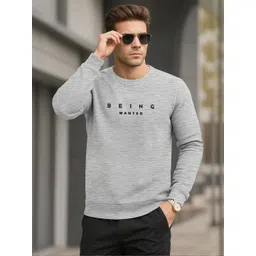 BEING WANTED Men Grey Printed Sweatshirt-picture-37