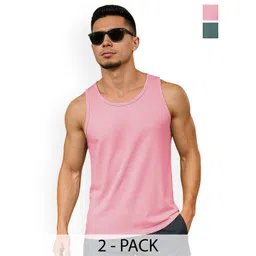 BEING WANTED Pack Of 2 Men Pure Cotton Round Neck Innerwear Vests-picture-35