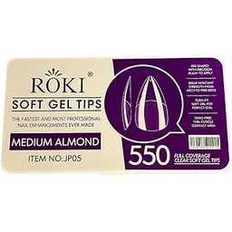 BELISMA Soft Gel Nail Tips, Complete Coverage Clear Soft Nail Tips for Artificial False Nail Salons Diy Nail Art with Box, 550 pieces(MEDIUM ALMOND)-picture-32