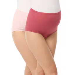 Bella Mama Cotton Elastane High Coverage Solid Colour Panties Pack of 2 (Colour May Vary)-picture-23