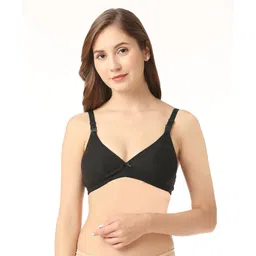 Bella Mama Cotton Elastane Knit Maternity Non Wired Nursing Bra - Black-picture-24