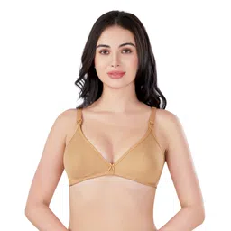 Bella Mama Cotton Elastane Knit Maternity Non Wired Nursing Bra - Khaki-picture-22