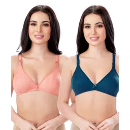 Bella Mama Cotton Elastane Knit Maternity Non Wired Nursing Bra Pack o f 2 (Colour May Vary)-picture-28