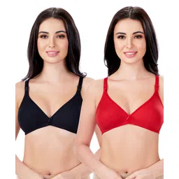 Bella Mama Cotton Elastane Knit Maternity Non Wired Nursing Bra Pack of 2 (Colour May Vary)-picture-39