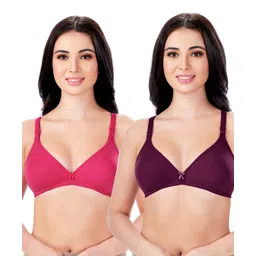 Bella Mama Cotton Elastane Knit Maternity Non Wired Nursing Bra Pack of 2 (Colour May Vary)-picture-18