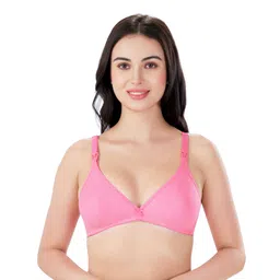 Bella Mama Cotton Elastane Knit Maternity Non Wired Nursing Bra - Pink-picture-19