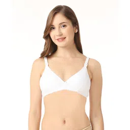 Bella Mama Cotton Elastane Knit Maternity Non Wired Nursing Bra - White-picture-21