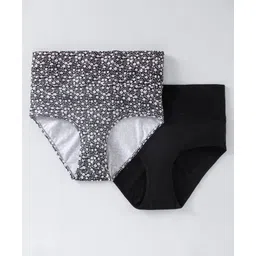 Bella Mama Ecojiva Finish Panties Solid & Floral Print Pack of 2 - Black Grey-picture-10