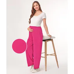 Bella Mama Full Length High Coverage Rib Knit Pant - Red-picture-23