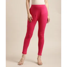 Bella Mama Full Length Maternity Leggings with Tummy Band - Pink-picture-13