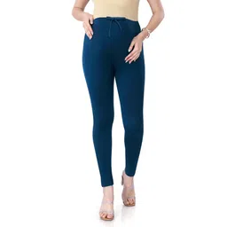 Bella Mama Full Length Solid Color Maternity Leggings With Tummy Band - Navy Blue-picture-35